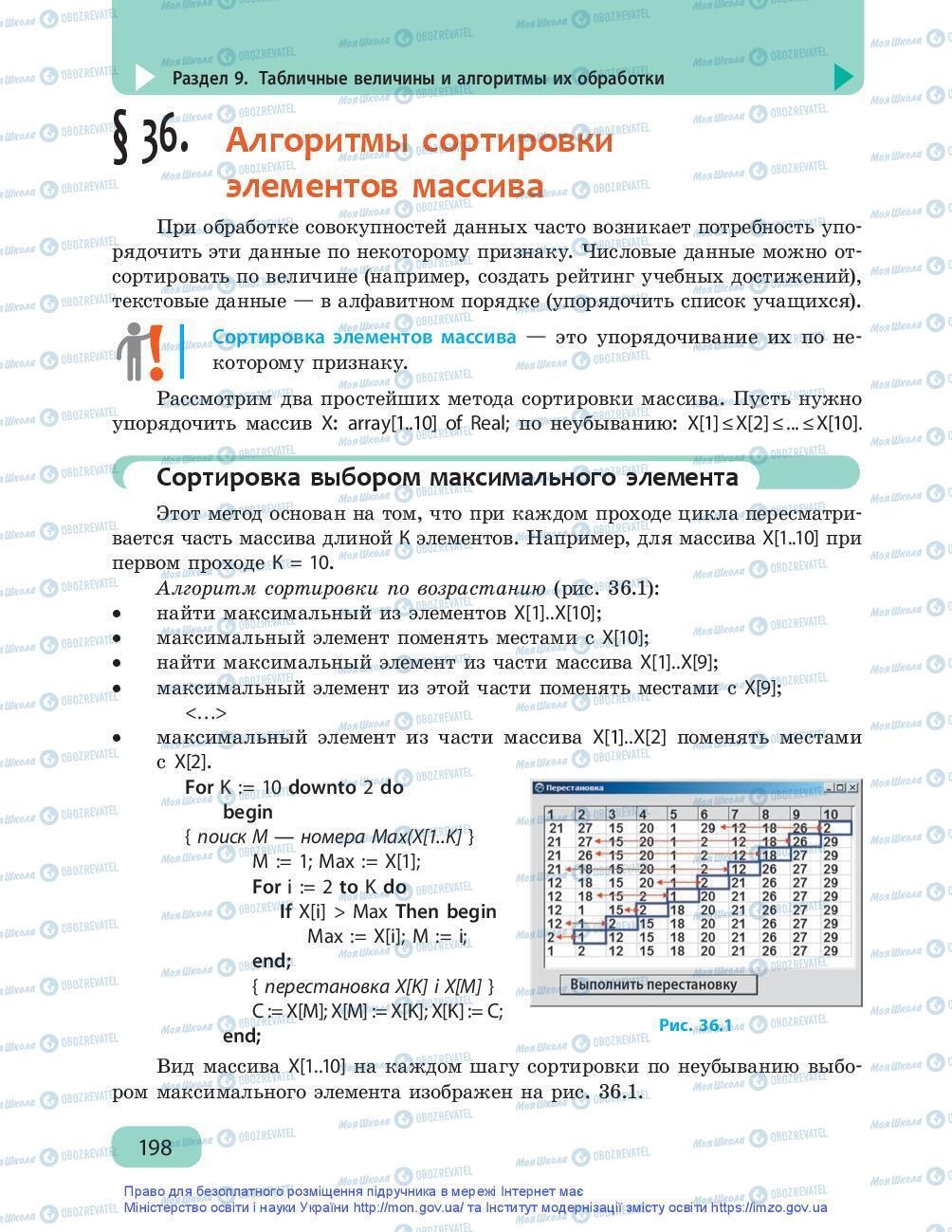 Підручники Інформатика 9 клас сторінка 198