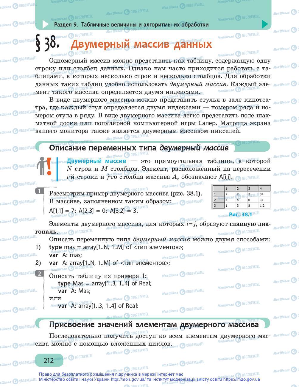 Учебники Информатика 9 класс страница 212