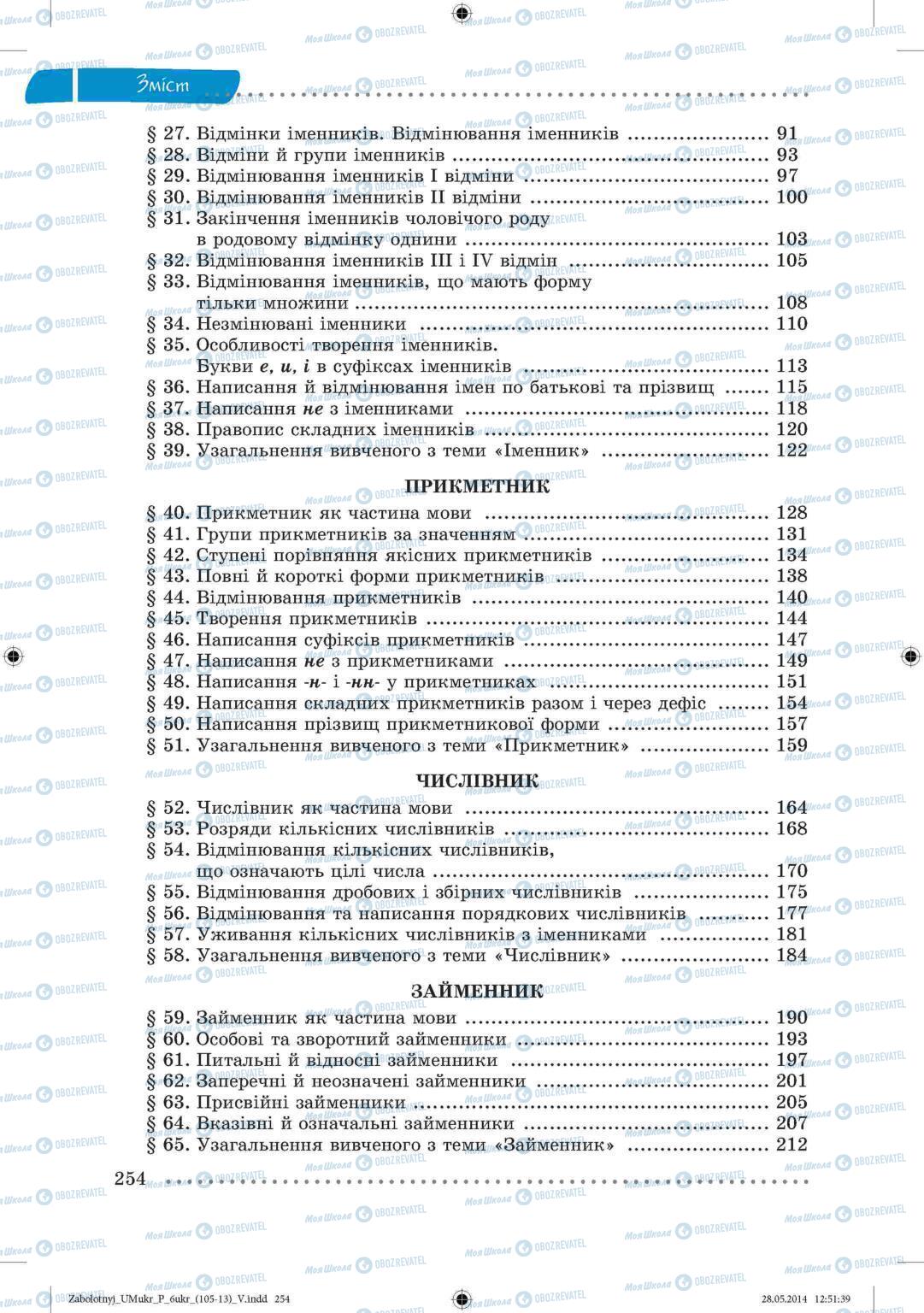 Підручники Українська мова 6 клас сторінка 254