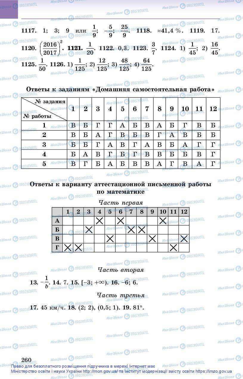 Учебники Алгебра 9 класс страница 260