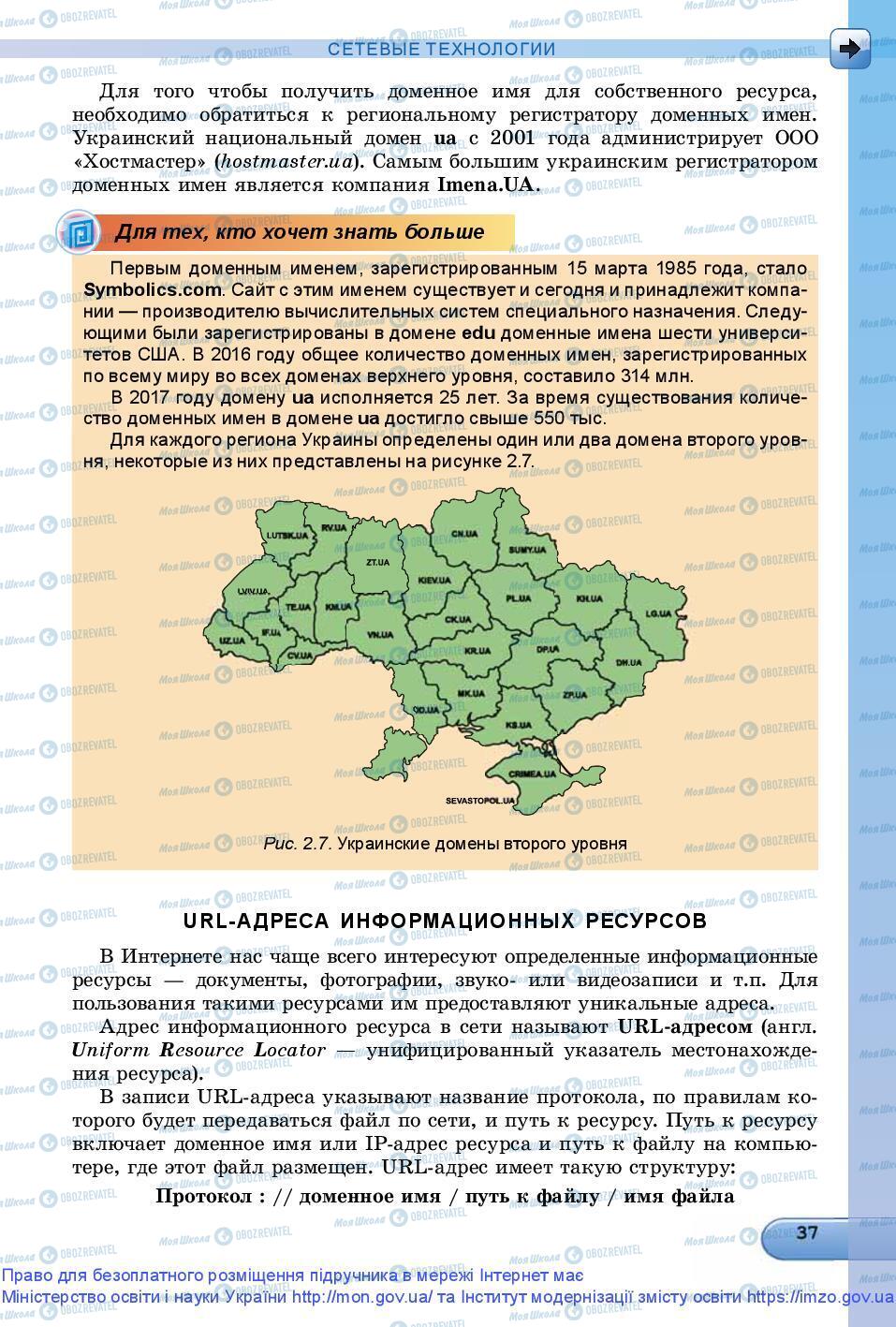 Підручники Інформатика 9 клас сторінка 37