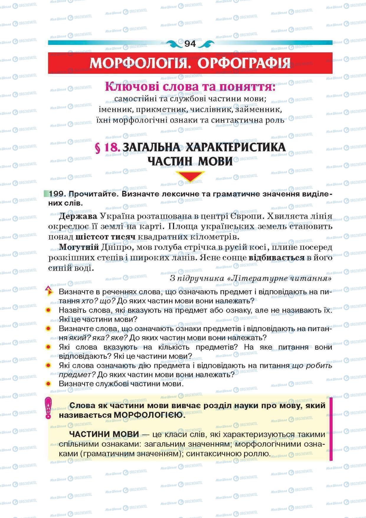 Підручники Українська мова 6 клас сторінка 94