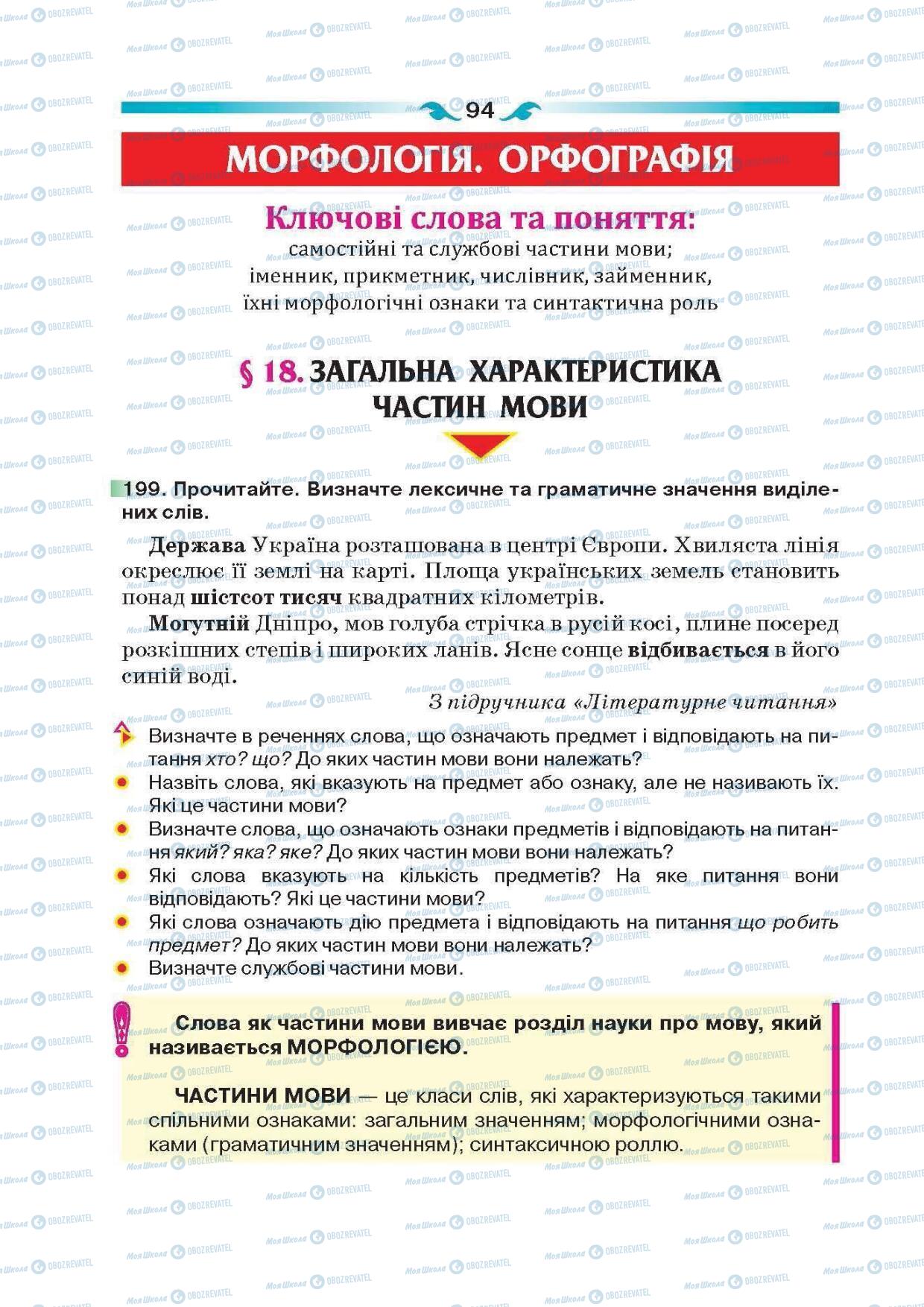Учебники Укр мова 6 класс страница 94