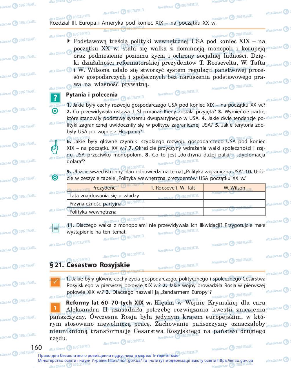 Підручники Всесвітня історія 9 клас сторінка 160
