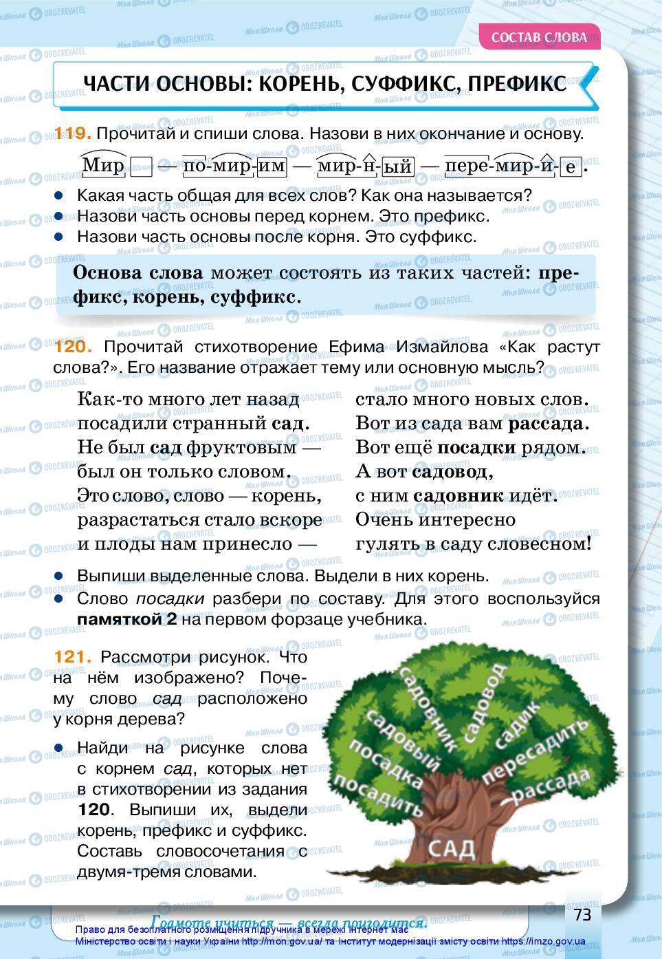 Підручники Російська мова 3 клас сторінка 73
