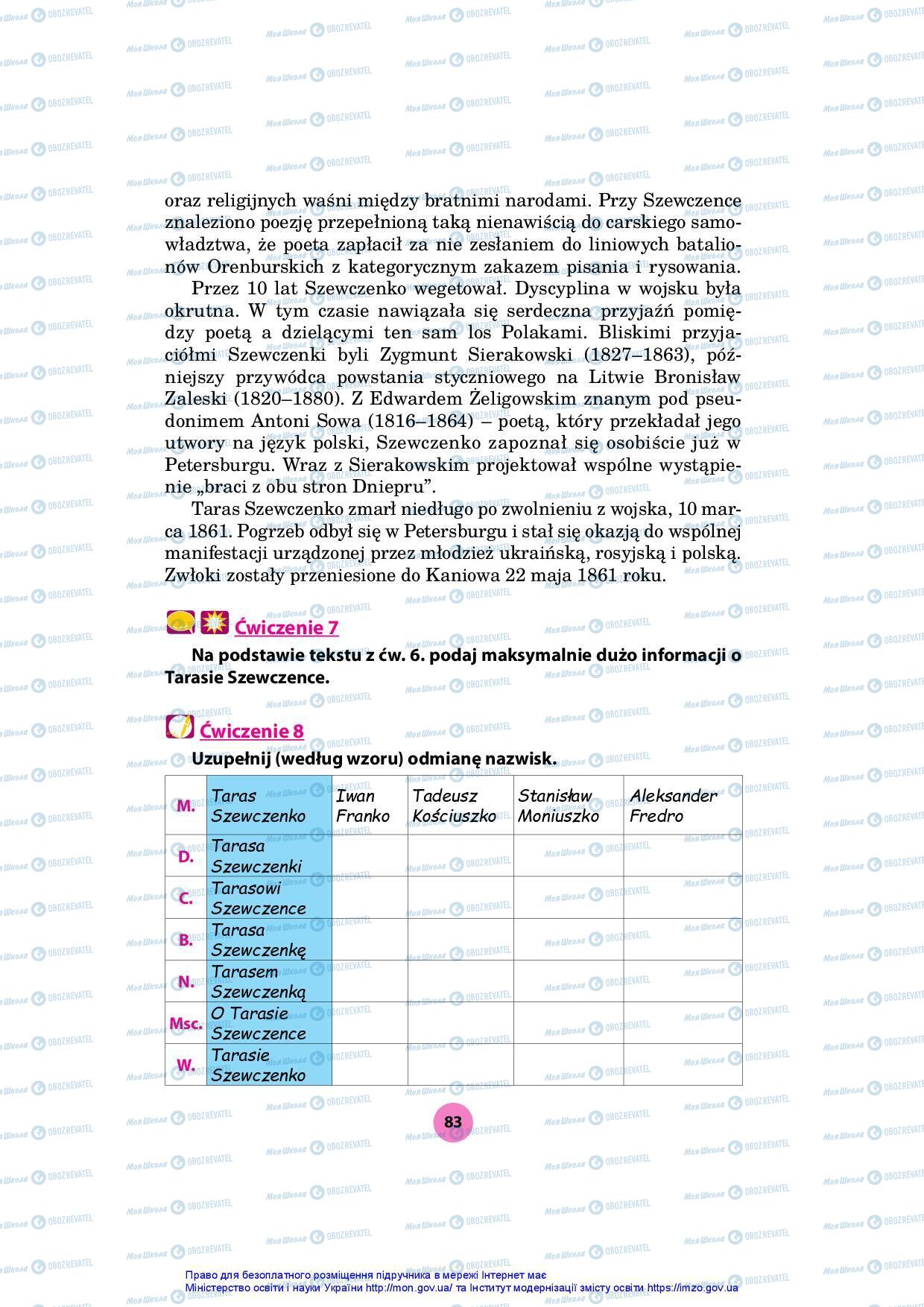 Учебники Польский язык 7 класс страница 83