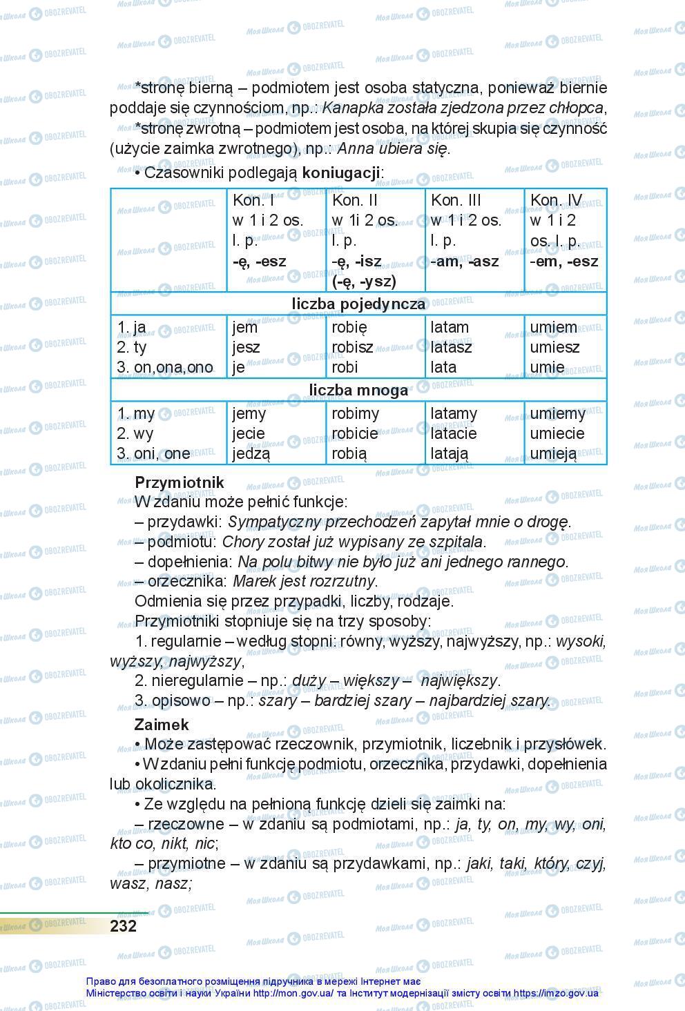 Підручники Польська мова 7 клас сторінка 232