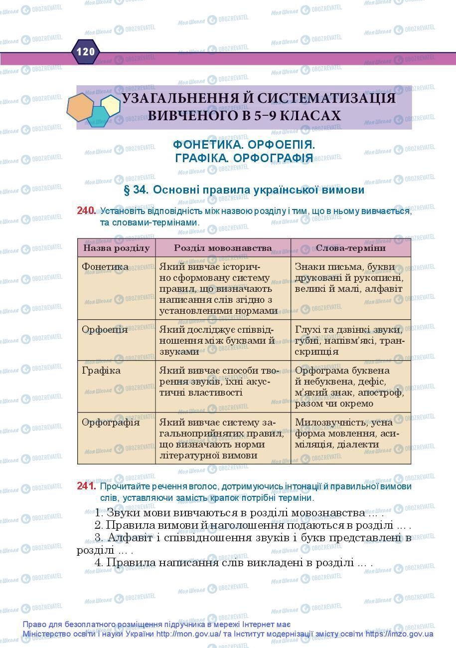 Учебники Укр мова 9 класс страница 120