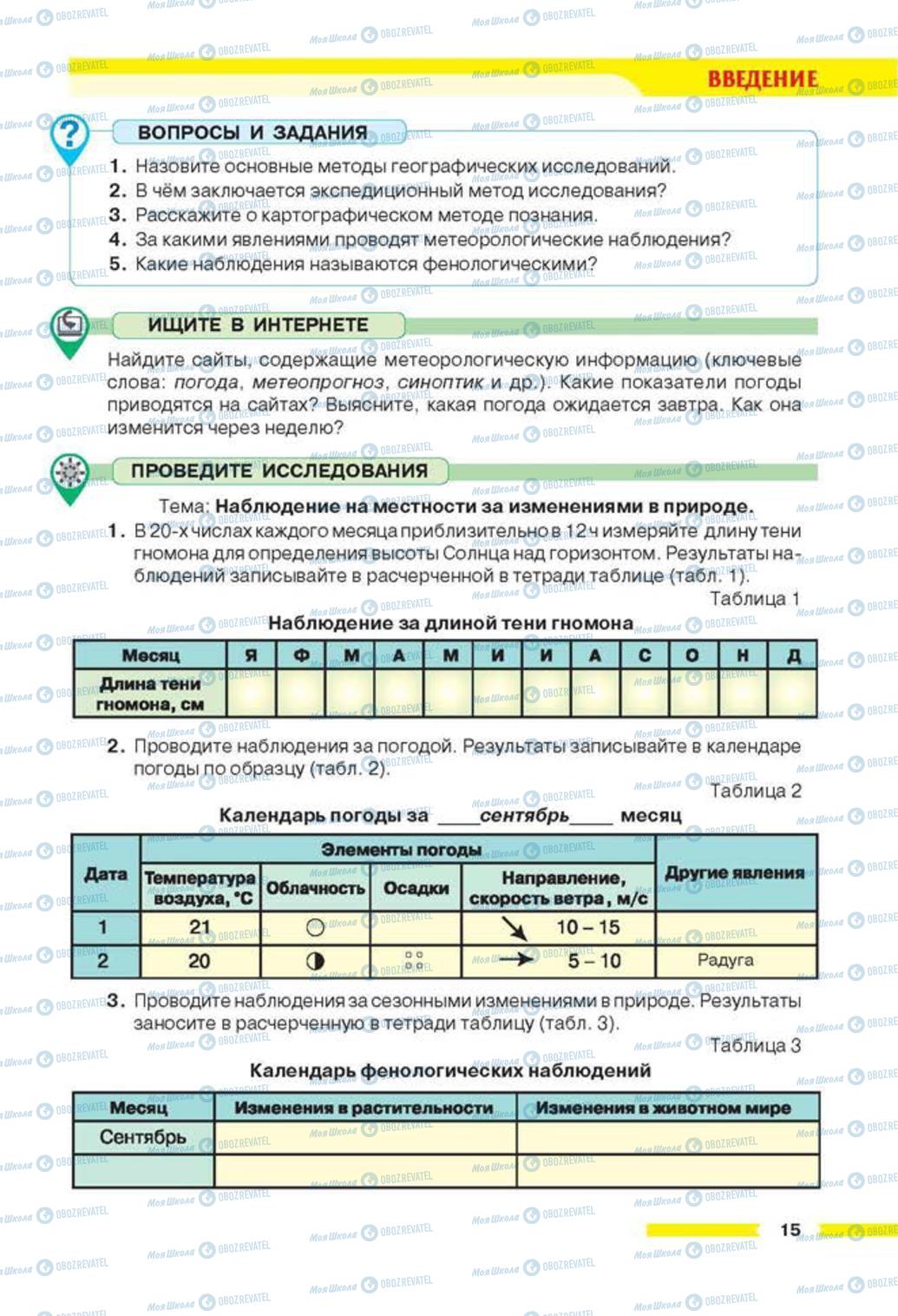 Підручники Географія 6 клас сторінка 15