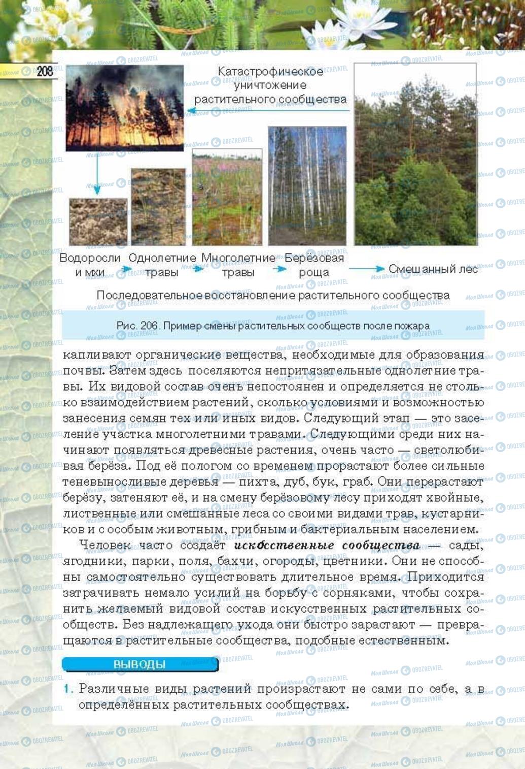 Підручники Біологія 6 клас сторінка 208