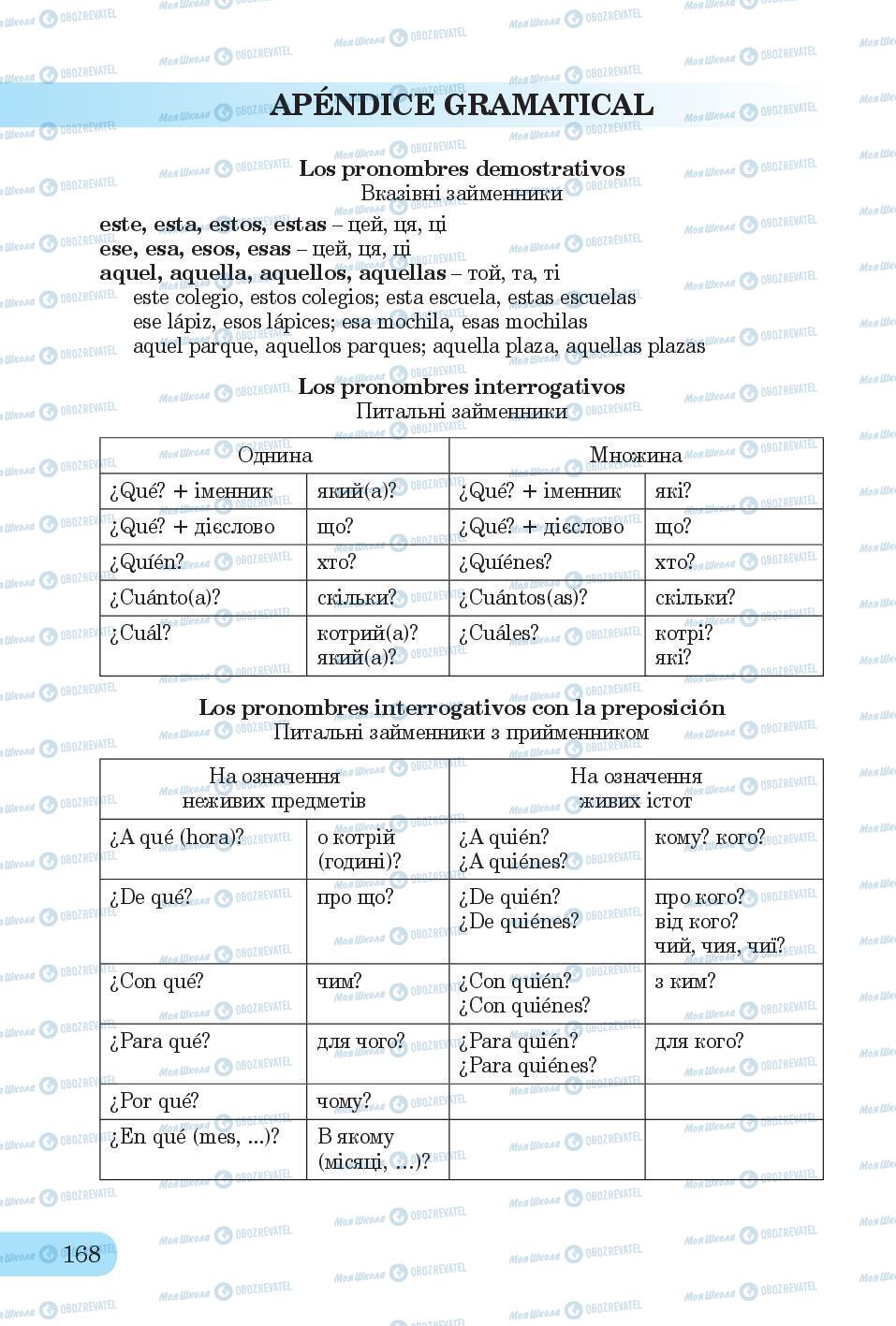 Учебники Испанский язык 6 класс страница 168