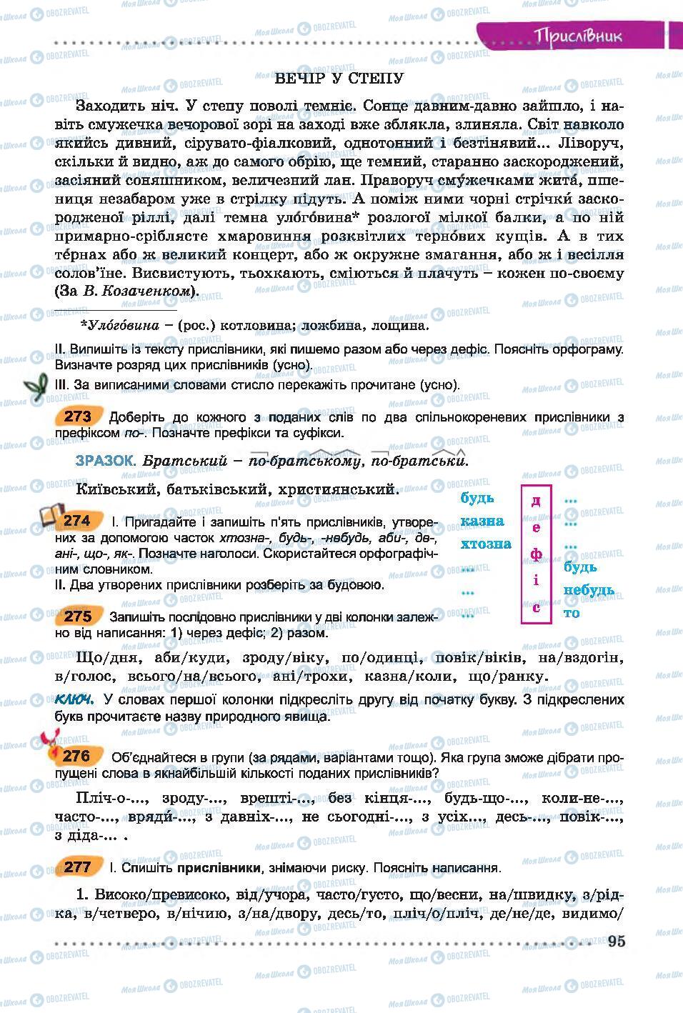 Підручники Українська мова 7 клас сторінка 95