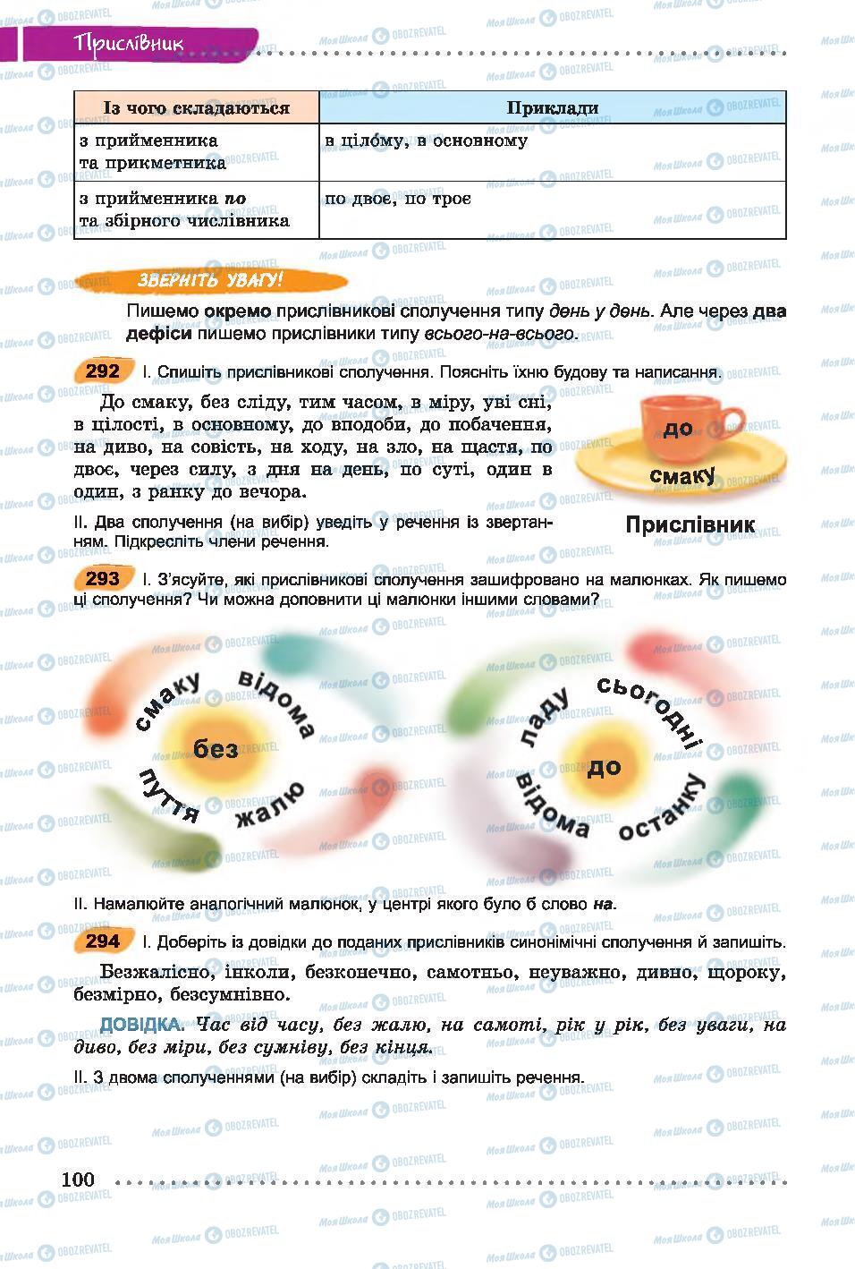 Підручники Українська мова 7 клас сторінка 100