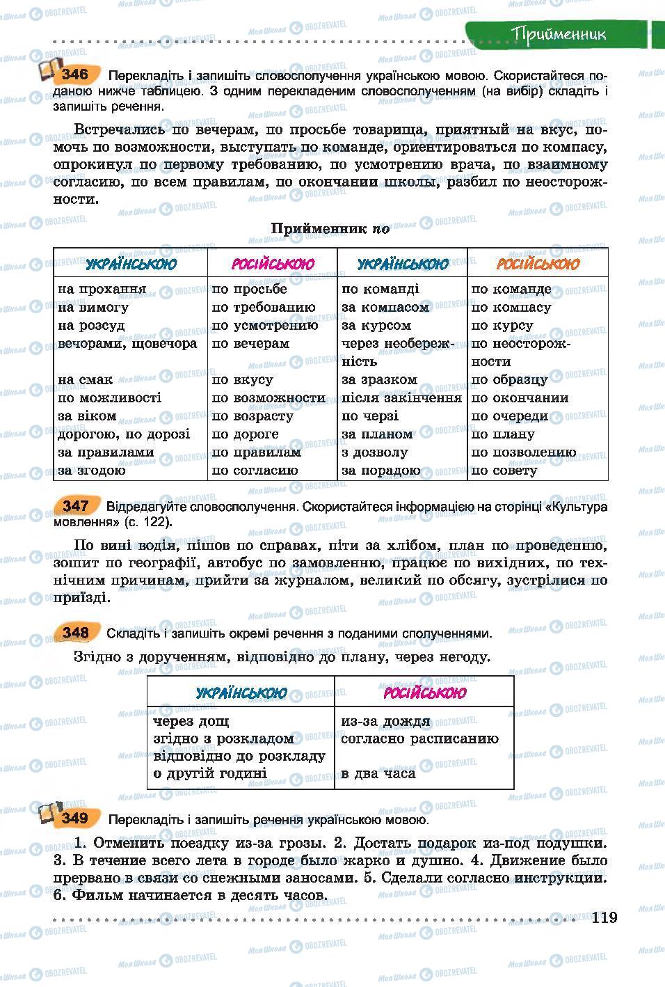 Підручники Українська мова 7 клас сторінка 119
