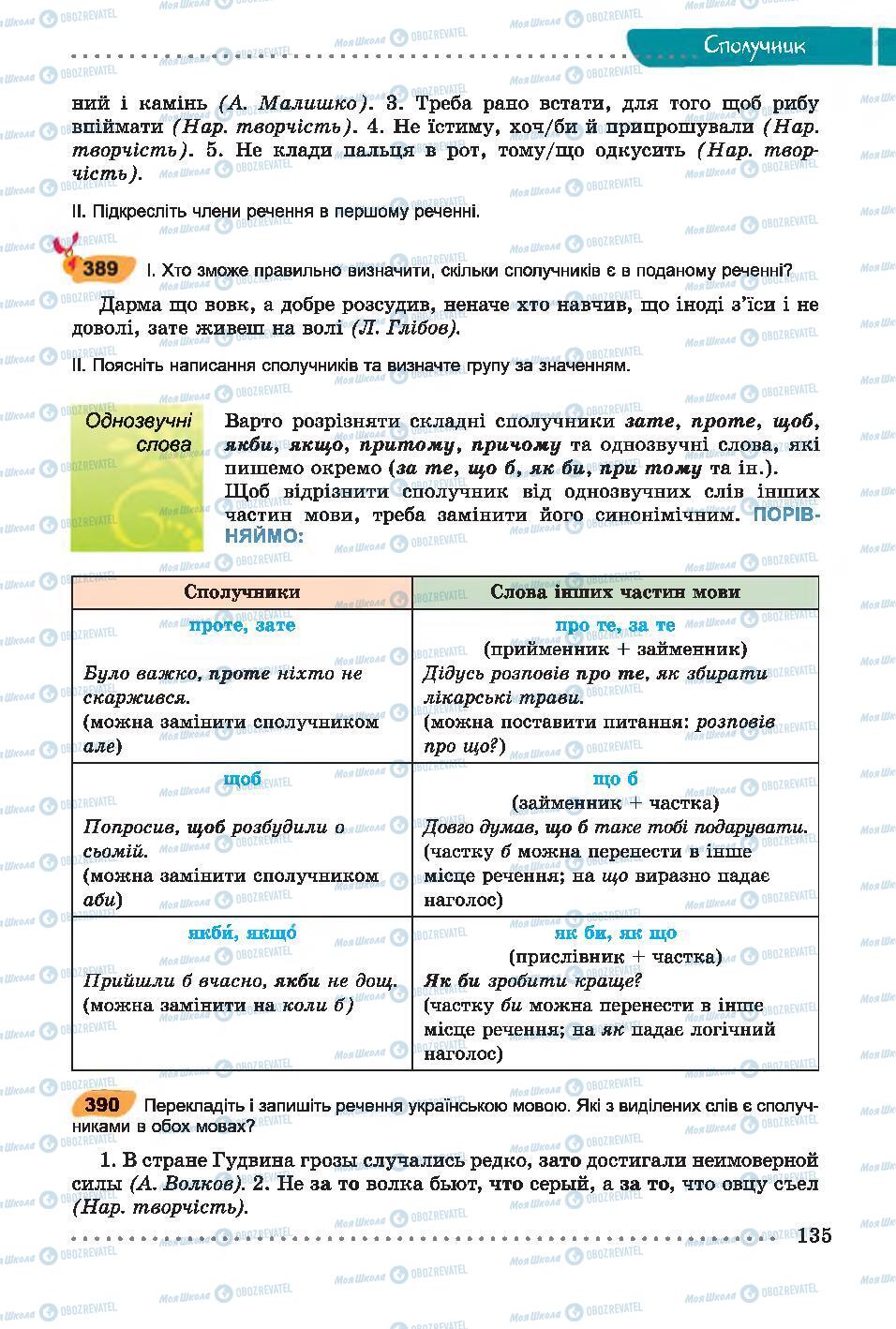 Підручники Українська мова 7 клас сторінка 135