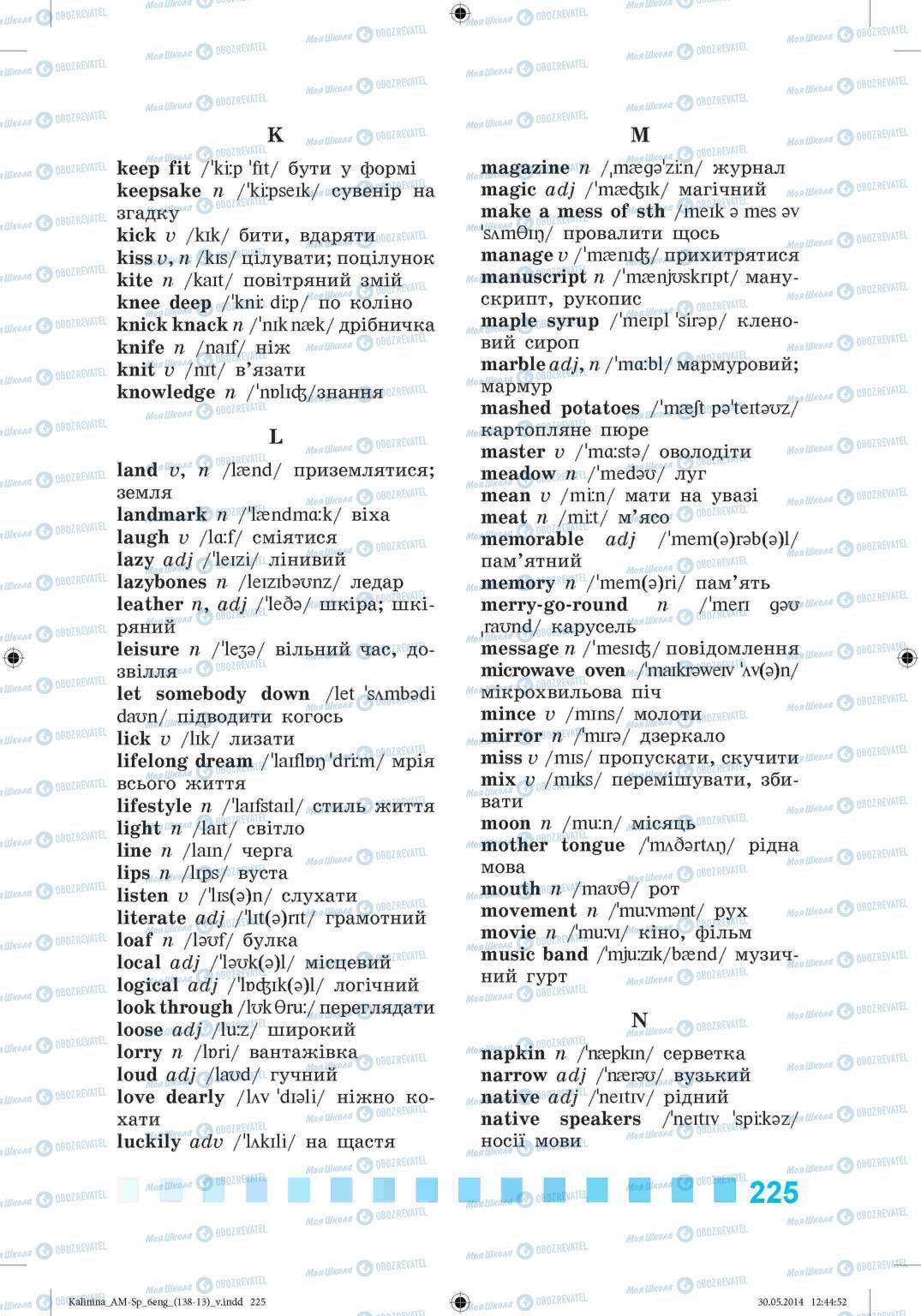 Підручники Англійська мова 6 клас сторінка 225
