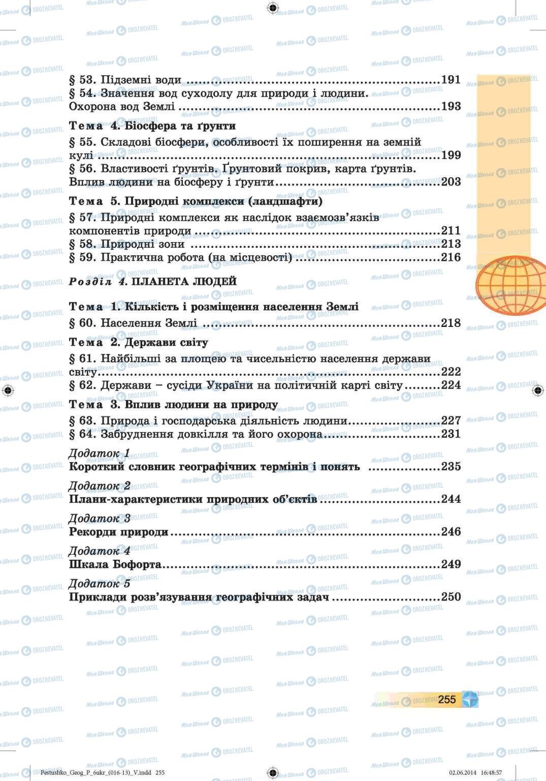 Підручники Географія 6 клас сторінка 255