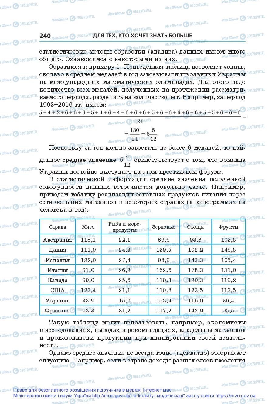 Підручники Алгебра 9 клас сторінка 240