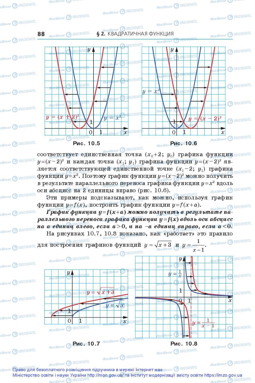 Підручники Алгебра 9 клас сторінка 88