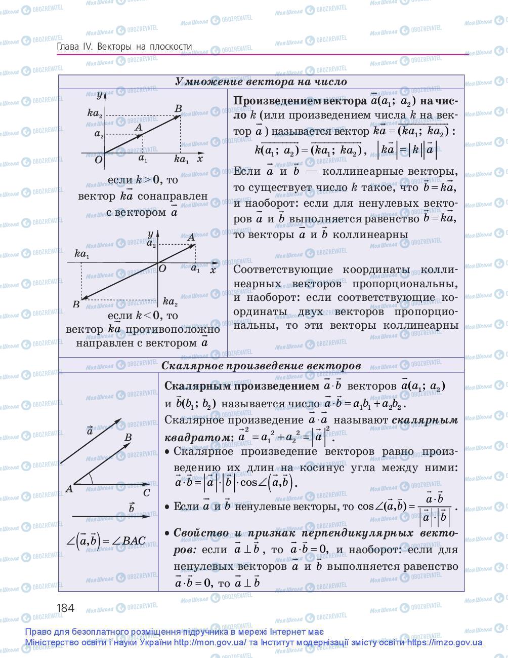 Підручники Геометрія 9 клас сторінка 184