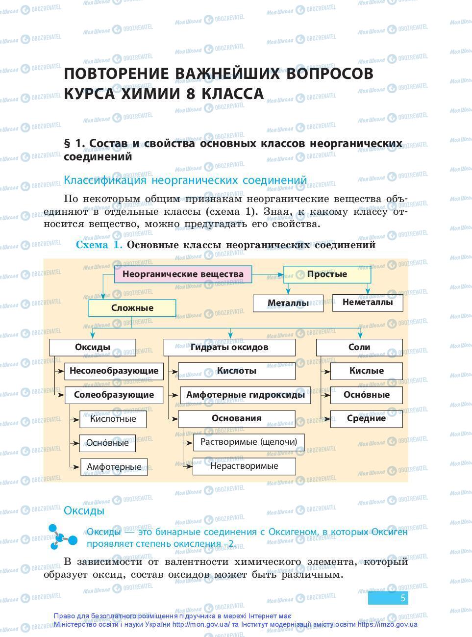 Підручники Хімія 9 клас сторінка 5