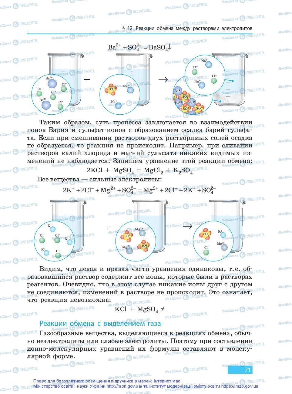 Підручники Хімія 9 клас сторінка 71