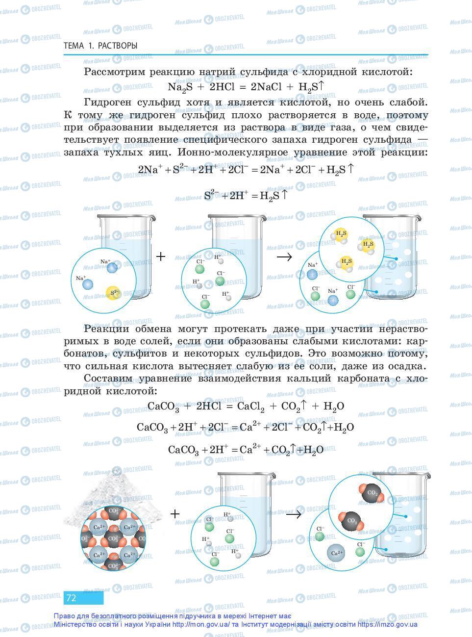 Підручники Хімія 9 клас сторінка 72