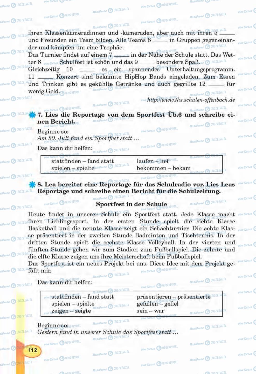Підручники Німецька мова 6 клас сторінка 112