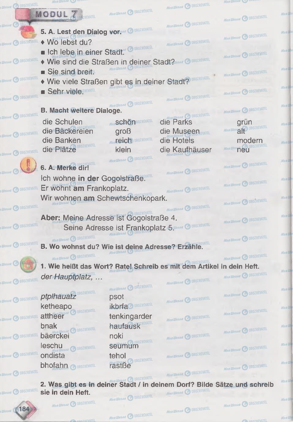 Підручники Німецька мова 6 клас сторінка 184