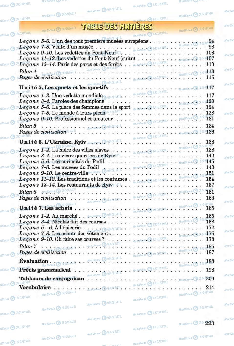 Підручники Французька мова 6 клас сторінка 223