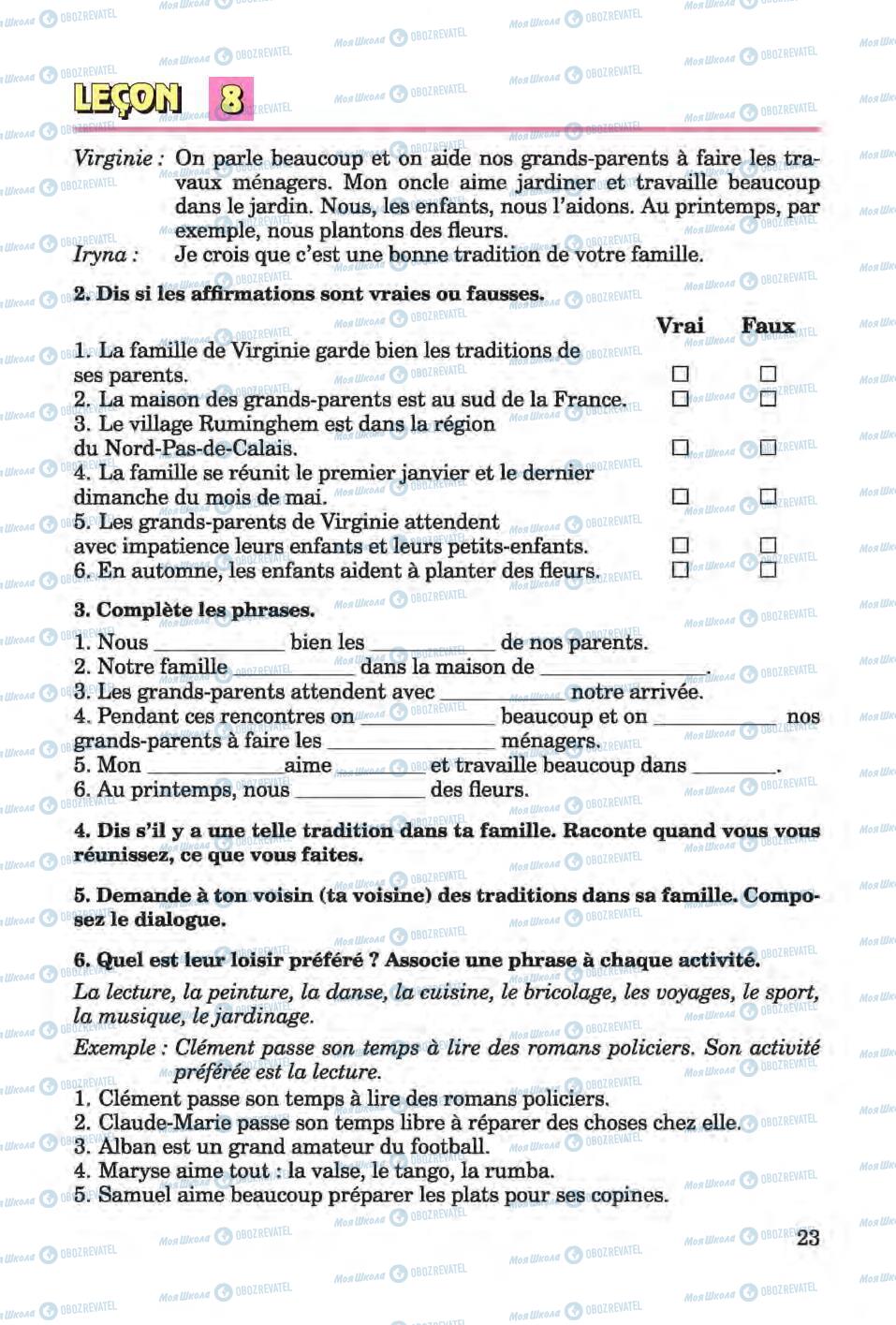 Підручники Французька мова 6 клас сторінка 23
