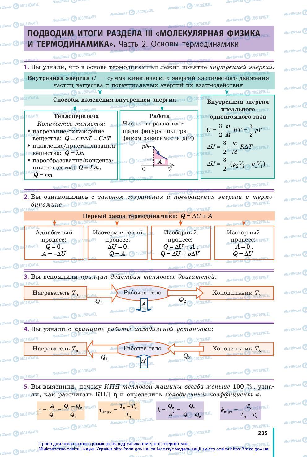 Підручники Фізика 10 клас сторінка 235