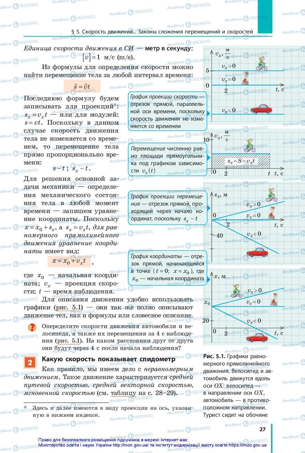 Підручники Фізика 10 клас сторінка 27