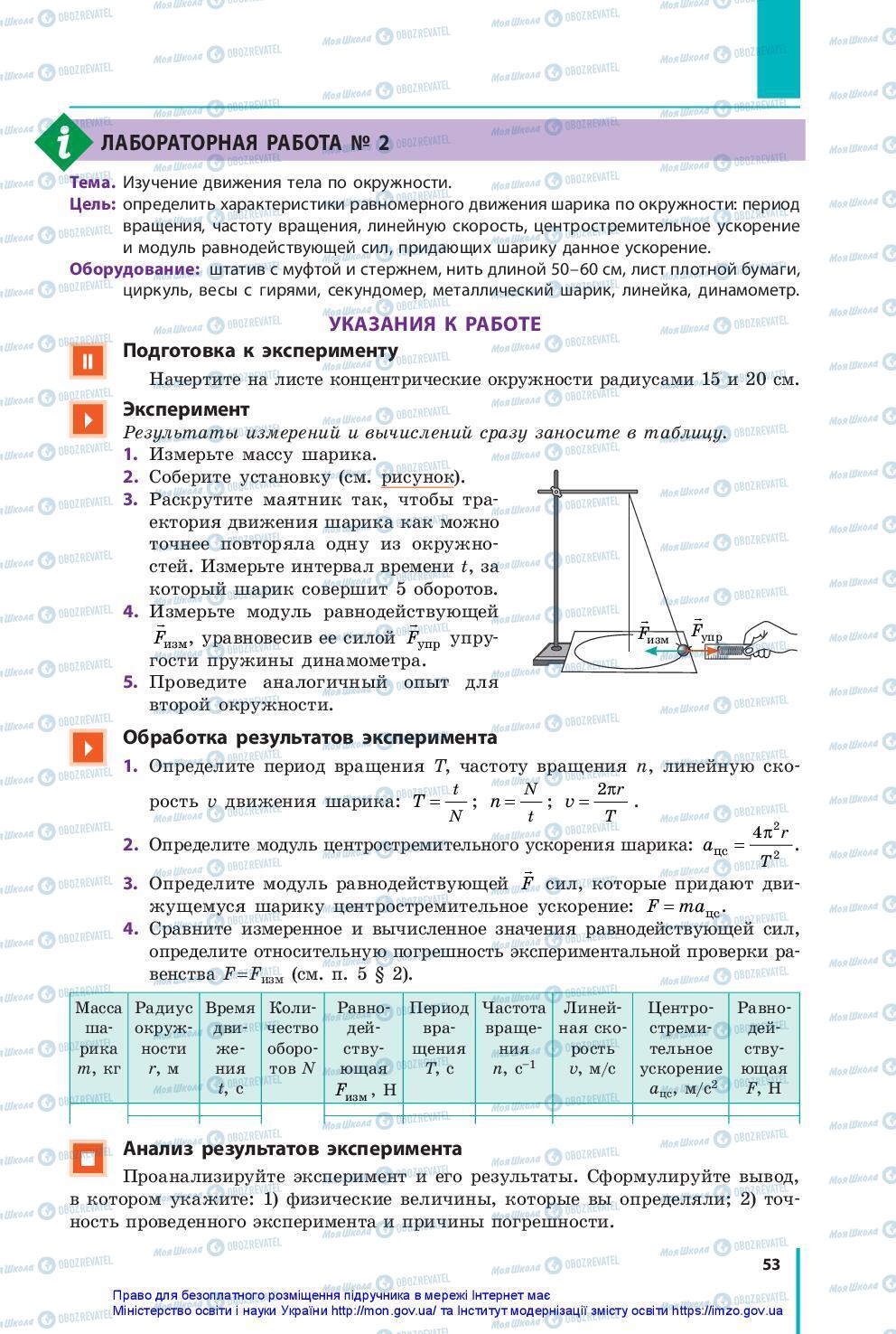Підручники Фізика 10 клас сторінка 53