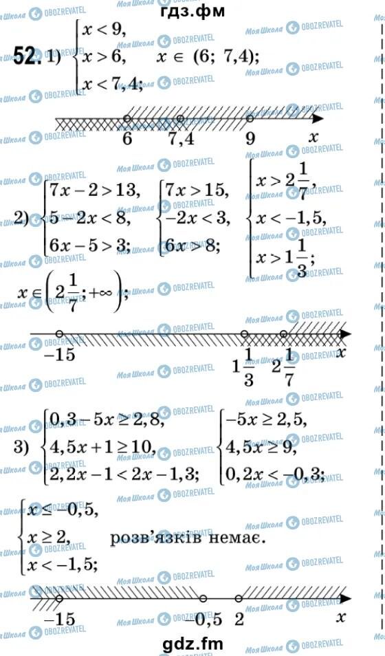 ГДЗ Алгебра 9 класс страница 52