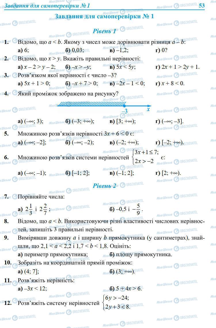 Підручники Алгебра 9 клас сторінка 53