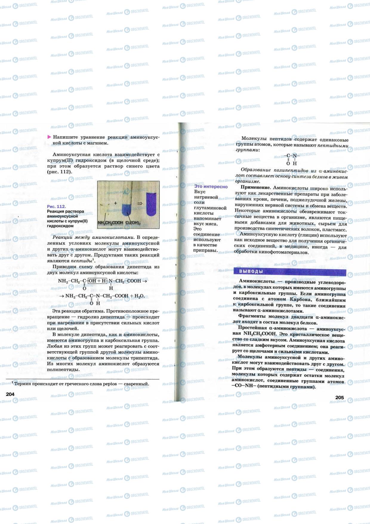Учебники Химия 9 класс страница 204-205