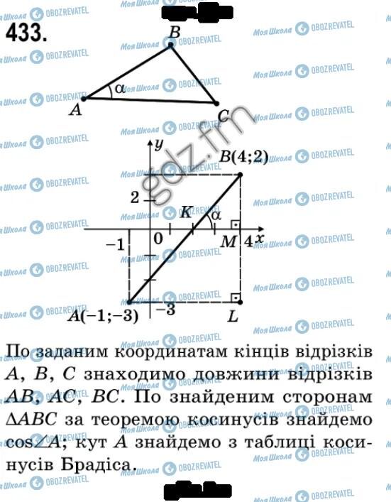 ГДЗ Геометрія 9 клас сторінка 433
