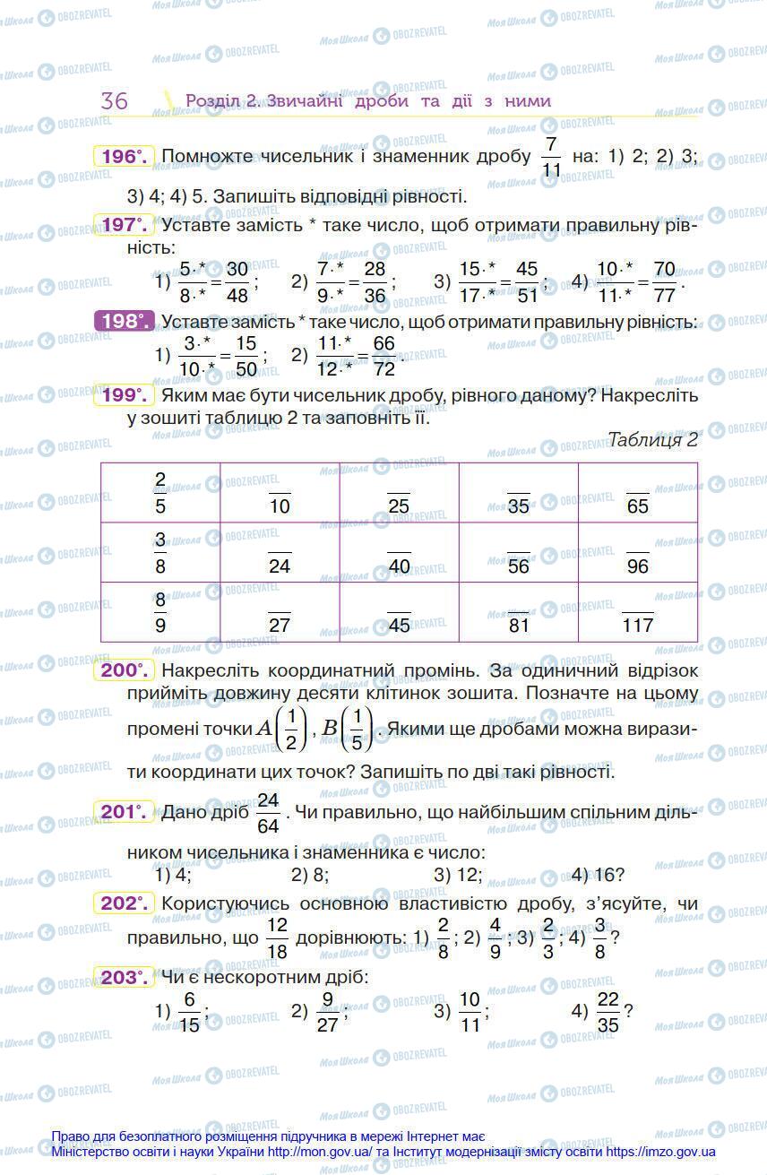 Підручники Математика 6 клас сторінка 36