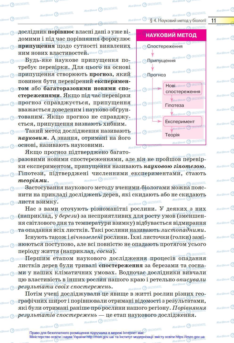 Підручники Біологія 6 клас сторінка 11