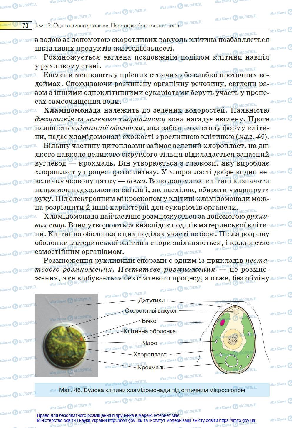 Підручники Біологія 6 клас сторінка 70