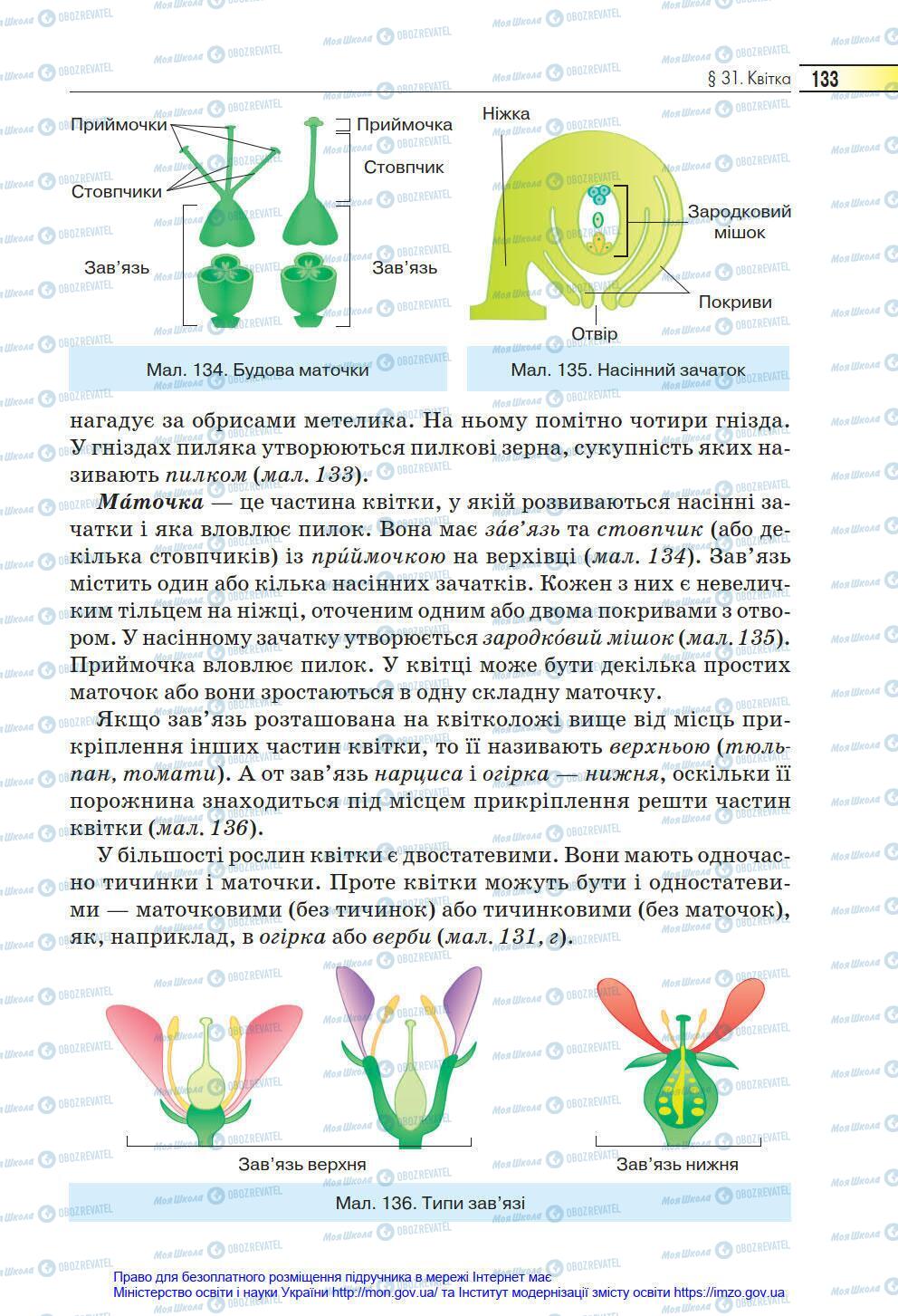 Підручники Біологія 6 клас сторінка 133