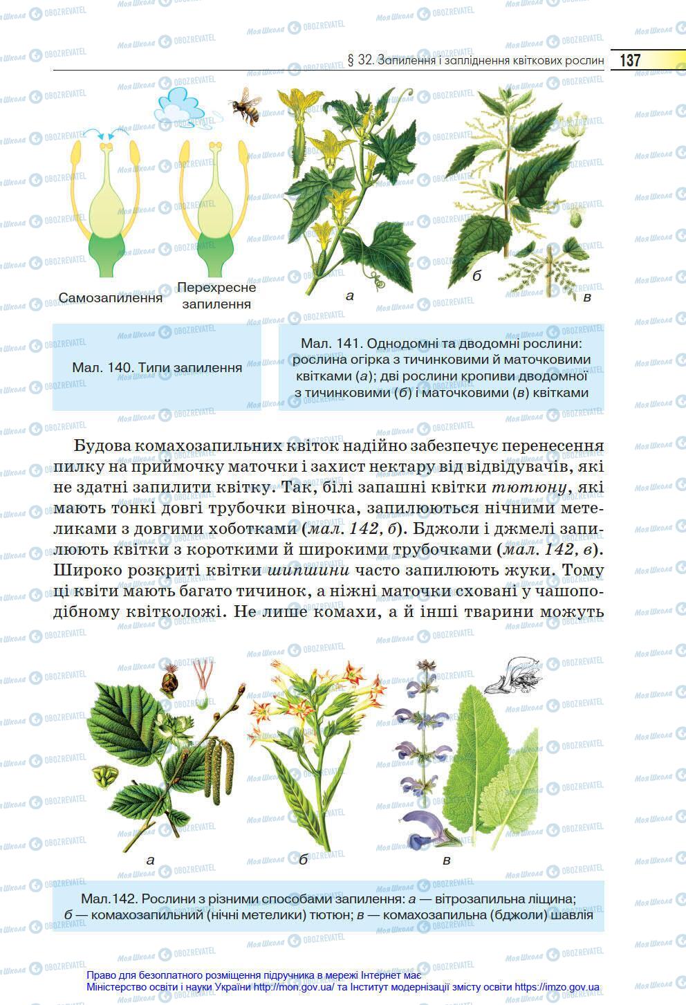 Підручники Біологія 6 клас сторінка 137