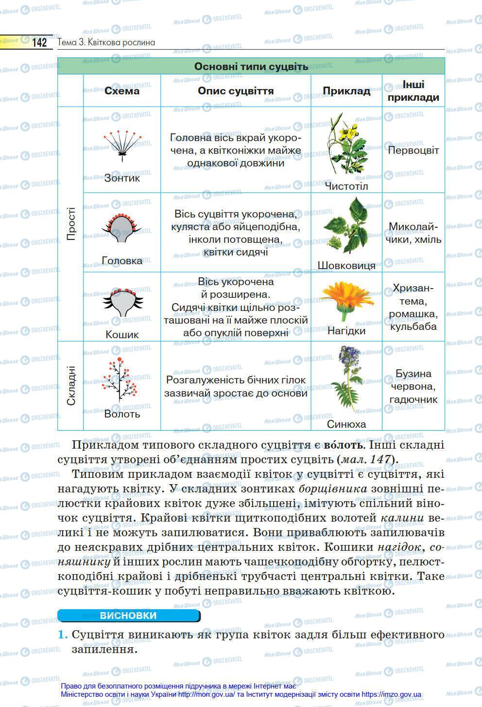 Підручники Біологія 6 клас сторінка 142