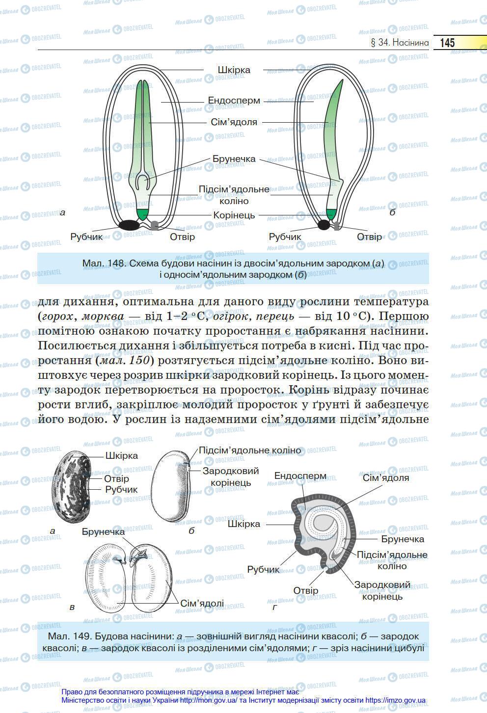 Підручники Біологія 6 клас сторінка 145