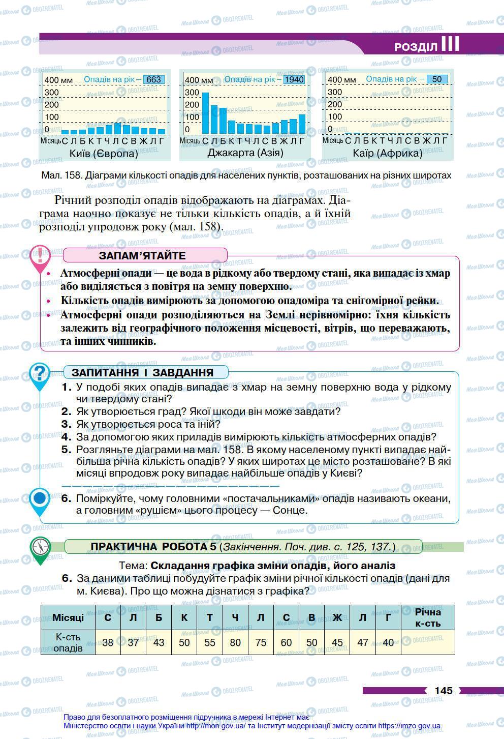 Підручники Географія 6 клас сторінка 145