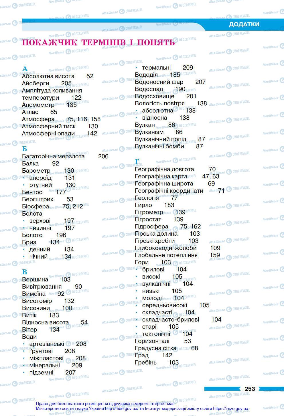 Підручники Географія 6 клас сторінка 253