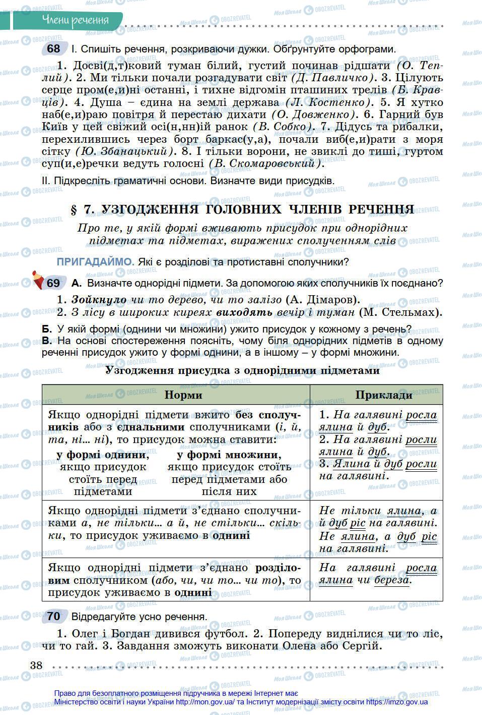 Підручники Українська мова 8 клас сторінка 38