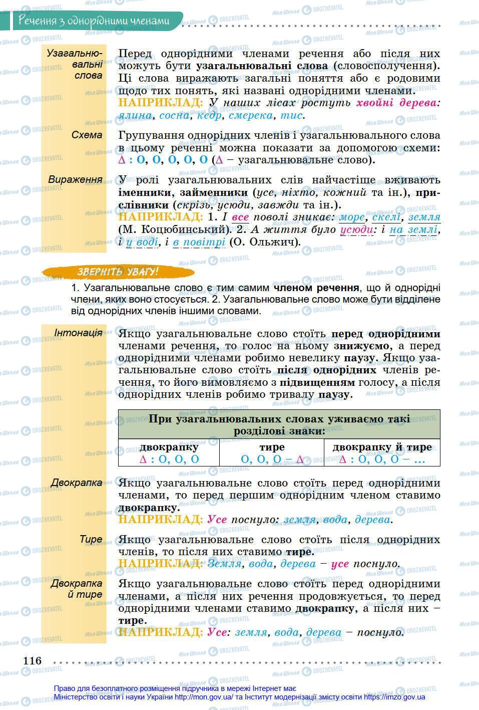 Підручники Українська мова 8 клас сторінка 116