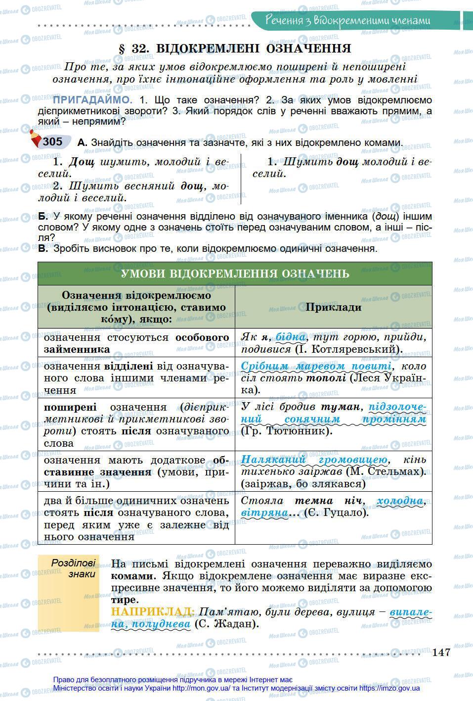 Підручники Українська мова 8 клас сторінка 147